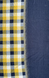 Designer Printed Yellow Checks Wool Fabric - G.k Fashion Fabrics fabric