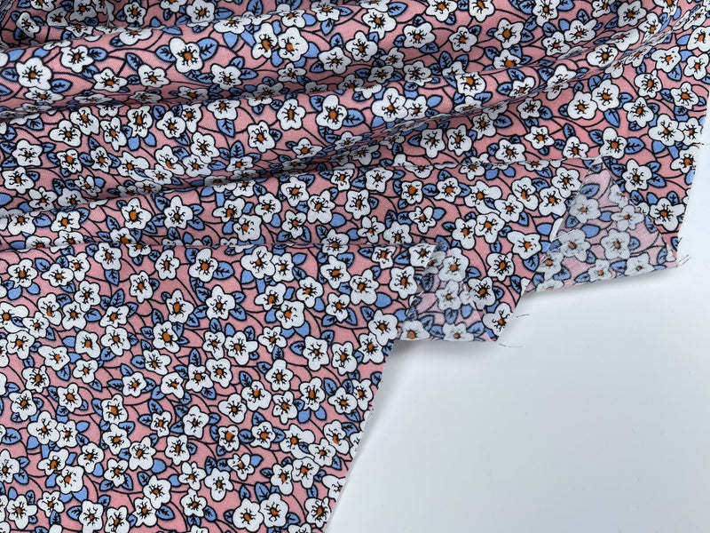 Ditsy floral - Washed 100% Cotton Poplin Reactive Print - 8006 - G.k Fashion Fabrics Color 3 / Price per Half Yard cotton poplin