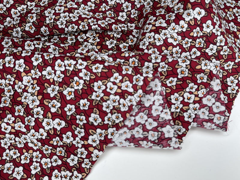 Ditsy floral - Washed 100% Cotton Poplin Reactive Print - 8006