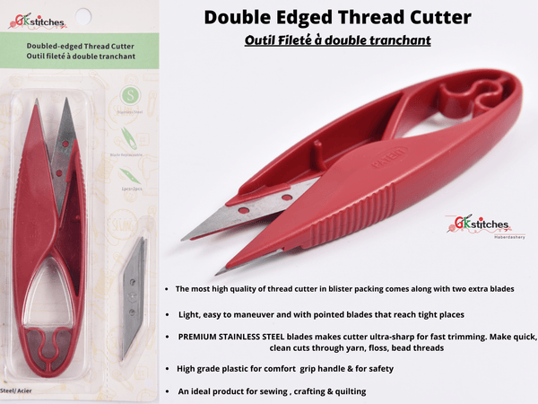 Double edged Thread Cutter - G.k Fashion Fabrics Needle Threaders
