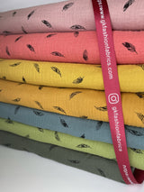 Double Gauze Feather Print - G.k Fashion Fabrics