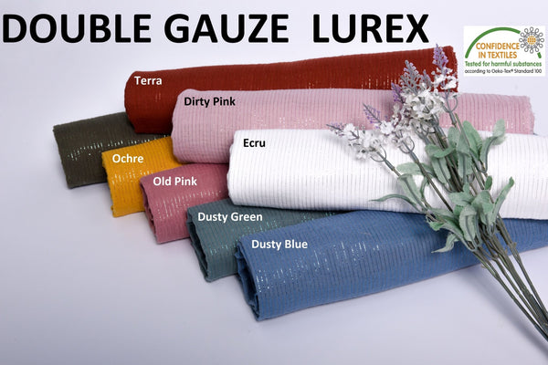 Double Gauze Lurex Fabric - G.k Fashion Fabrics