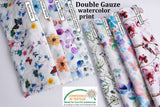Double Gauze Muslin Watercolor Print Fabric - G.k Fashion Fabrics double gauze