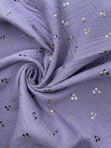Double Gauze Muslin with Shiny Cherry Print Fabric - G.k Fashion Fabrics