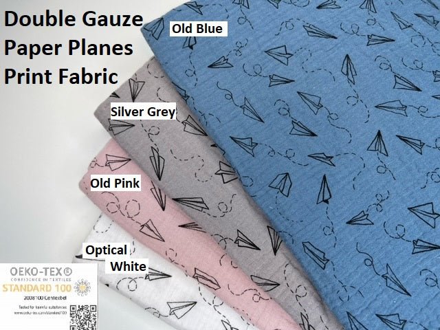 Double Gauze Paper Planes Print Fabric - G.k Fashion Fabrics double gauze