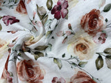 Double layered gauze muslin digital flowers print - G.k Fashion Fabrics