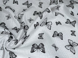 Double Layered Gauze Muslin Fabric With Butterfly Print - G.k Fashion Fabrics fabric