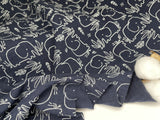 Double layered gauze muslin fabric with elephant print - G.k Fashion Fabrics fabric