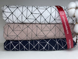 Double Layered Gauze Muslin Fabric With Geometrical Lines Print - G.k Fashion Fabrics fabric