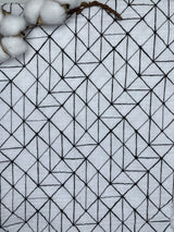 Double Layered Gauze Muslin Fabric With Geometrical Lines Print - G.k Fashion Fabrics fabric