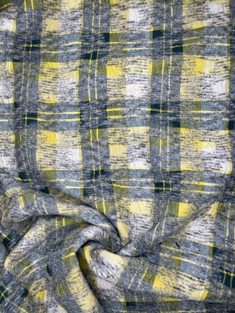 Double Sided Bonded Thick Woolen Blended Plaid Fabric - 6058 - G.k Fashion Fabrics