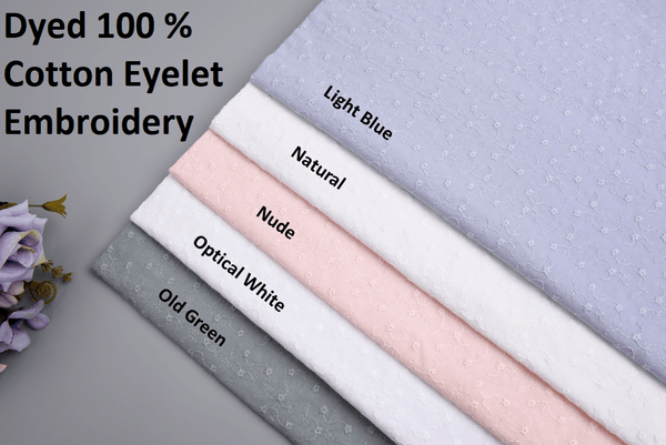 Dyed 100 % Cotton Eyelet Embroidery - G.k Fashion Fabrics Fabric