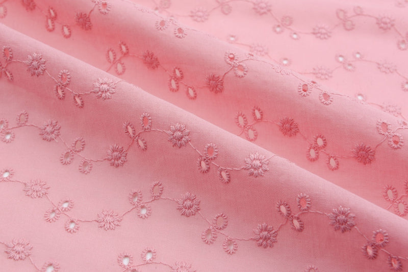Dyed Pure 100% Cotton Eyelet Voil Embroidery Fabric -GK-27303 - G.k Fashion Fabrics