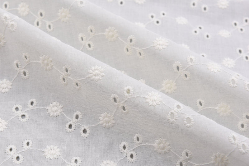 Dyed Pure 100% Cotton Eyelet Voil Embroidery Fabric -GK-27303 - G.k Fashion Fabrics