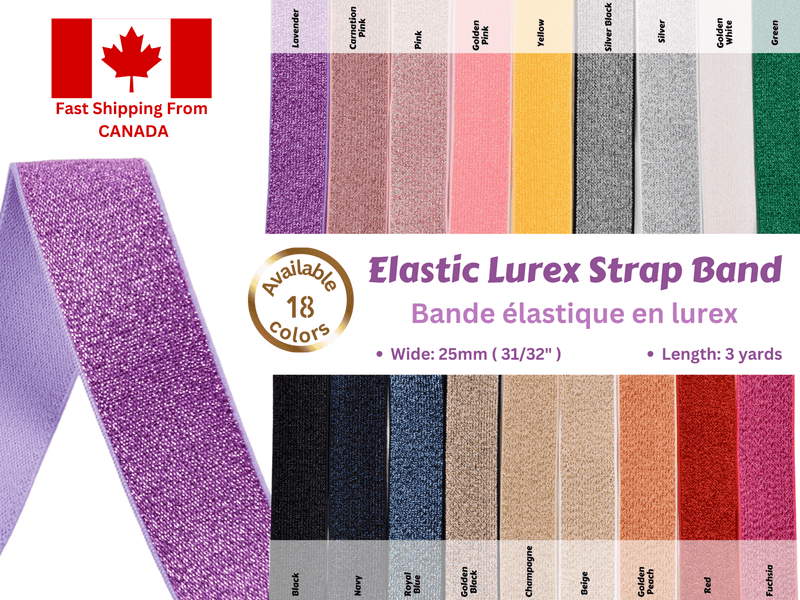 Elastic Lurex Strap Band 25mm - G.k Fashion Fabrics