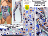Ethnic Feathers Print Nylon Swimwear Fabric - 562B - G.k Fashion Fabrics swimwear