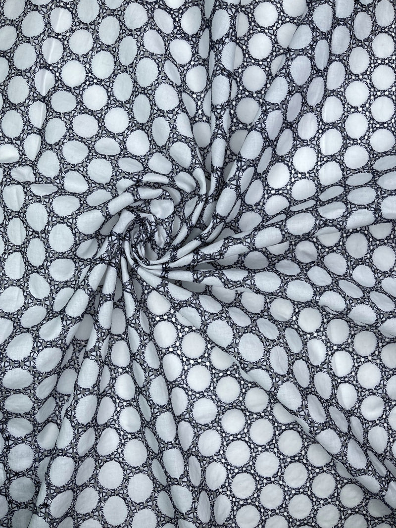 Eyelet cotton embroidered fabric - G.k Fashion Fabrics