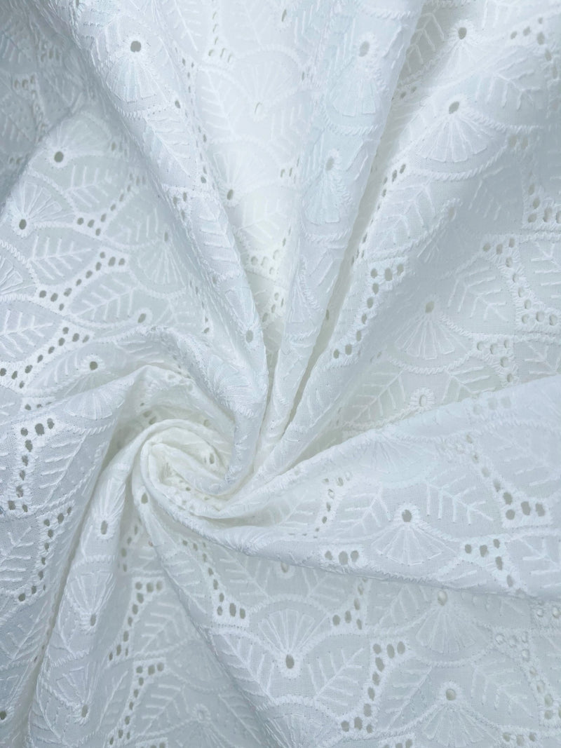 Eyelet Embroidery Flower Fabric - G.k Fashion Fabrics