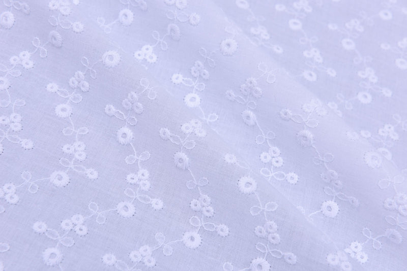 Eyelet Embroidery with Flower Fabric - G.k Fashion Fabrics