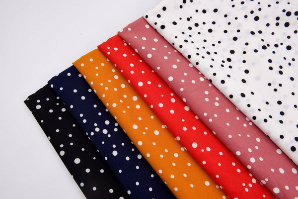 Four way Stretch Chiffon Irregular Dots Printed - G.k Fashion Fabrics