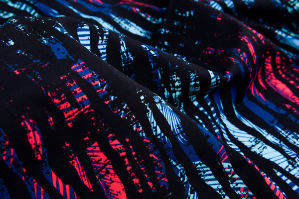 Funky Striped Print Nylon Swimwear Fabric - SYHN2006013A - G.k Fashion Fabrics swimwear