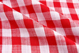 Gingham Checks Washed Viscose Linen Fabric - GK 6600 - G.k Fashion Fabrics Red / Price per Half Yard fabric