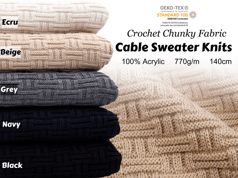 Heavy Crochet Chunky Cable Sweater Knits - 19353 – G.k Fashion Fabrics