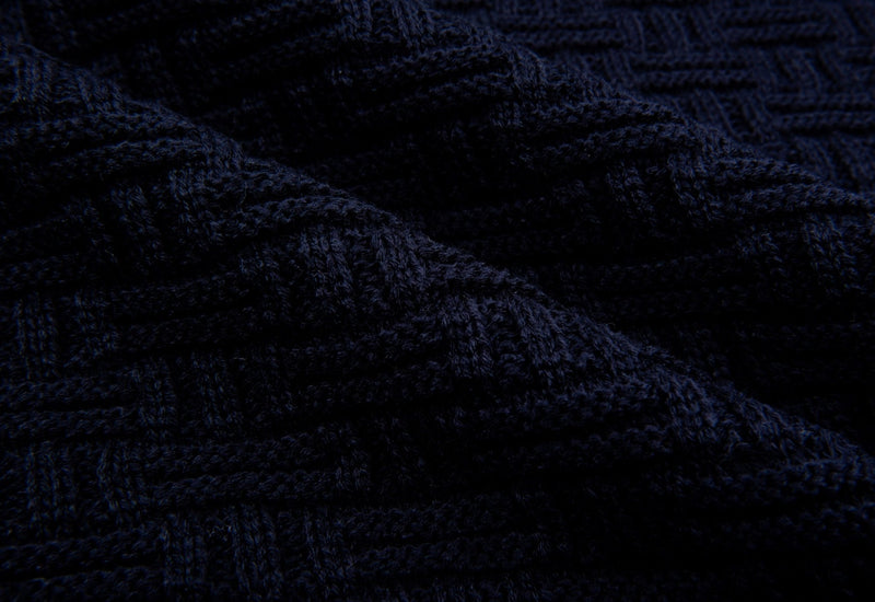 Heavy Crochet Chunky Cable Sweater Knits - 19353 - G.k Fashion Fabrics Navy - 600 / Price per Half Yard
