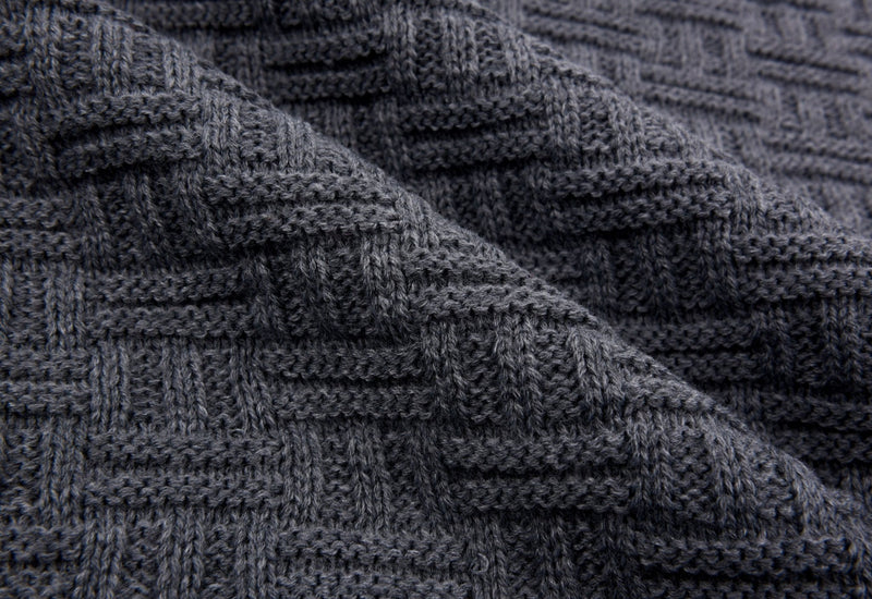 Heavy Crochet Chunky Cable Sweater Knits - 19353 - G.k Fashion Fabrics Grey Melange - 980 / Price per Half Yard