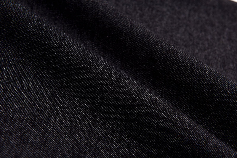 100% Cotton Heavy Washed Denim Without Spandex Fabric - G.k Fashion Fabrics Black / Price per Half Yard denim