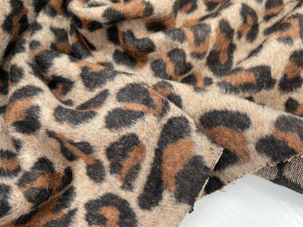 Wool Blend Leopard Fabric- 6067/9383 - G.k Fashion Fabrics fabric