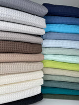 Cotton Waffle Knit - Sea Green - Thread Count Fabrics