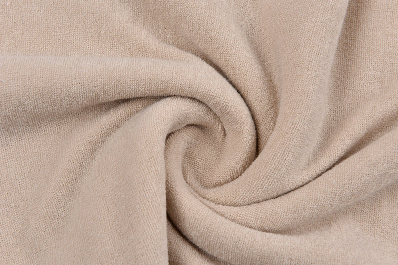 Knit Terry One Sided Toweling Fabric - 6537 - G.k Fashion Fabrics Beige / Price per Half Yard