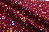 Linen Cotton Blend Classic floral Print - Design -10 - G.k Fashion Fabrics Bordo - 6 / Price per Half Yard linen