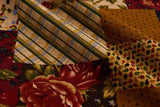 Linen Cotton Blend Patchwork Print - Design - 15 - G.k Fashion Fabrics Khaki - 11 / Price per Half Yard linen