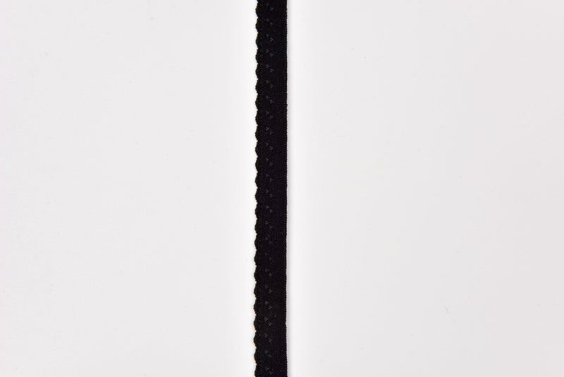 Lingerie Elastic Strap / Picot & Scallop Edging - G.k Fashion Fabrics Black
