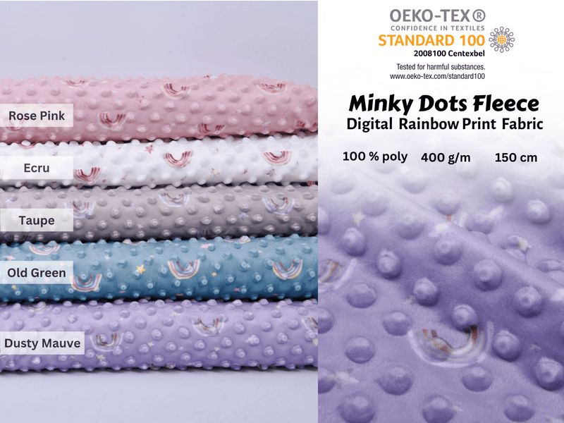 Minky Dots Fleece Rainbow Digital Print Fabric - 6025 - G.k Fashion Fabrics
