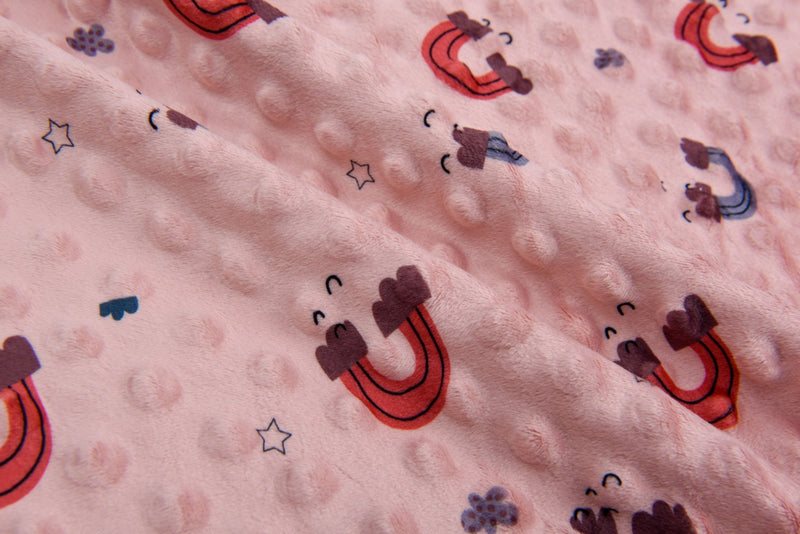 Minky Dots Fleece Rainbow Print Fabric - S1055 - G.k Fashion Fabrics minky