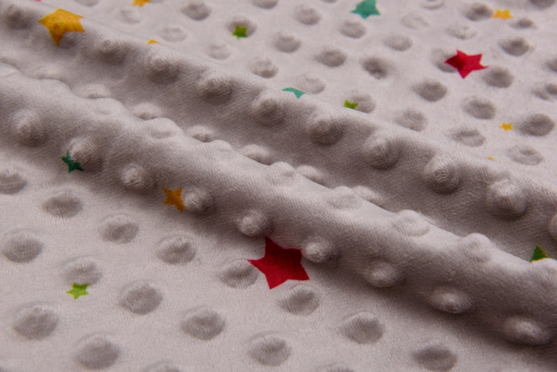 Minky Dots Fleece Star Print Fabric - S1055 - G.k Fashion Fabrics minky