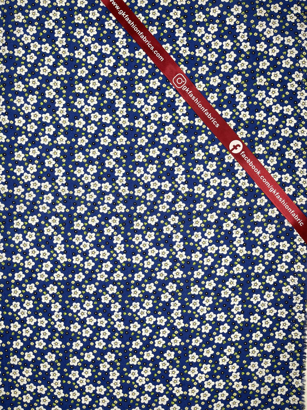 Modern Daisy - Washed 100% Cotton Poplin Reactive Print -8039 - G.k Fashion Fabrics cotton poplin