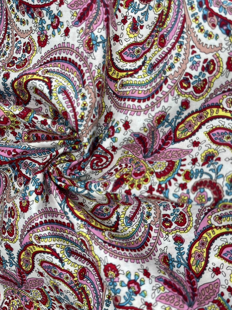 Modern Paisley - Washed 100% Cotton Poplin Reactive Print - 8008 - G.k Fashion Fabrics cotton poplin