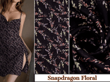 New Original 100% Silk Print Stretch Silk Fabric, 19 Momme Mulberry Silk Fabric.100% CRUELTY-FREE SILK Fashion Apparel width 48 inch - G.k Fashion Fabrics Snapdragon Floral / Price per Half Yard Silk