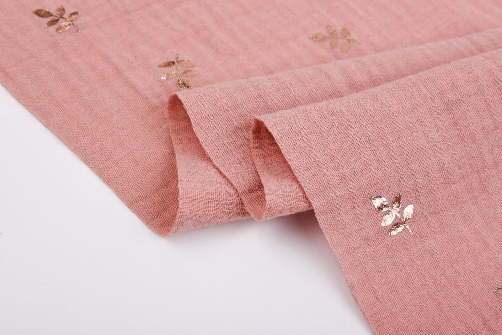 Natural Cotton Gauze With Copper Leaves – G.k Fashion Fabrics