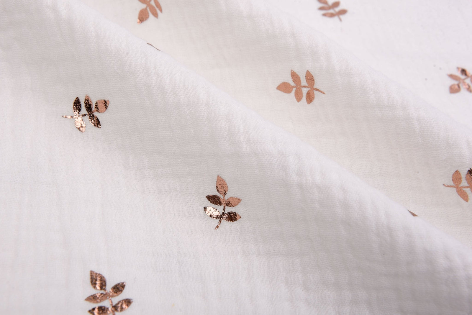 Natural Cotton Gauze With Copper Leaves – G.k Fashion Fabrics