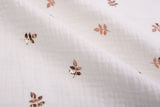 Organic Cotton Gauze With Copper Leaves - G.k Fashion Fabrics