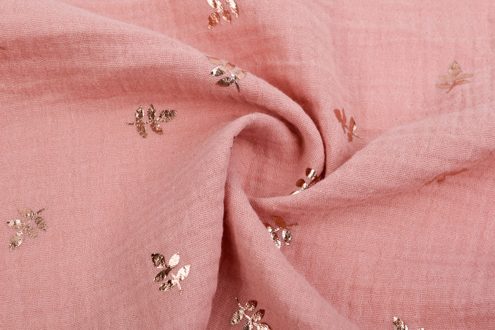 Natural Cotton Gauze With Copper Leaves – G.k Fashion Fabrics