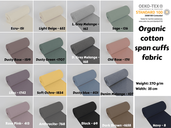 Organic cotton span cuffs fabric Fabric for cuffs - 9420 - G.k Fashion Fabrics