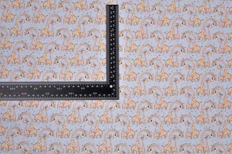 Organic Knit Cotton Spandex Jersey Cute Giraffe Digital Print Fabric - 5067 - G.k Fashion Fabrics jersey