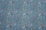 Organic Knit Cotton Spandex Jersey Field Flowers Digital Print Fabric - 5034 - G.k Fashion Fabrics Old Blue - 1801 / Price per Half Yard jersey