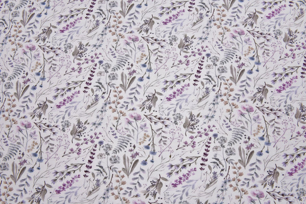 Organic Knit Cotton Spandex Jersey Field Flowers Digital Print Fabric - 5034 - G.k Fashion Fabrics Ecru - 151 / Price per Half Yard jersey